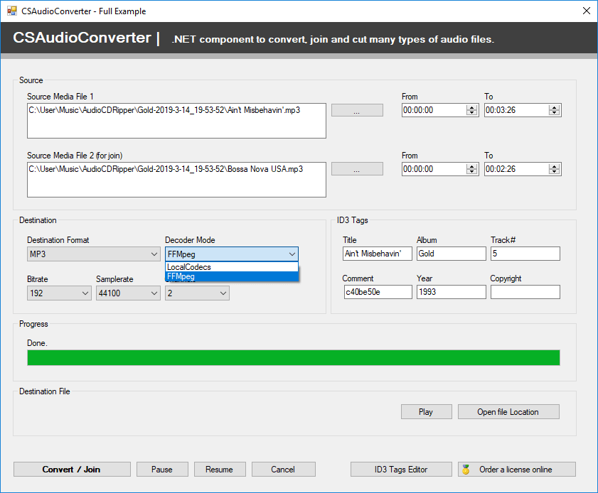 Конвертация в ogg. Ffmpeg Compression Level.